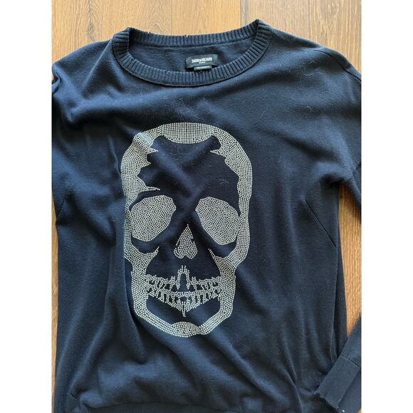 NEW Zadig & Voltaire Miss Skull Merino Wool Sweater Sz XS - Picture 4 of 4